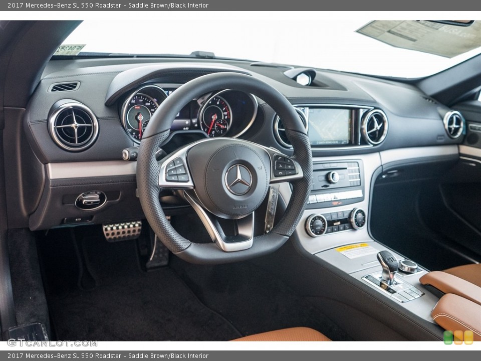Saddle Brown/Black Interior Dashboard for the 2017 Mercedes-Benz SL 550 Roadster #114891809