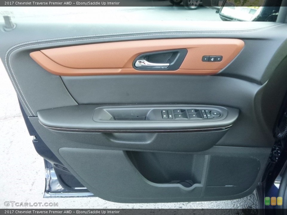 Ebony/Saddle Up Interior Door Panel for the 2017 Chevrolet Traverse Premier AWD #114926944