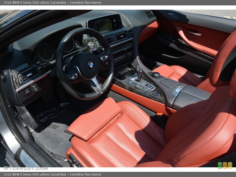 Vermillion Red Interior Photo for the 2016 BMW 6 Series 640i xDrive Convertible #114945214