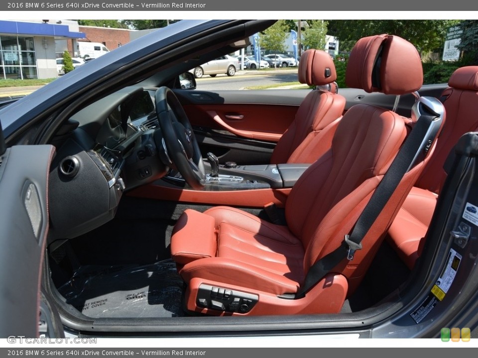 Vermillion Red Interior Front Seat for the 2016 BMW 6 Series 640i xDrive Convertible #114945229