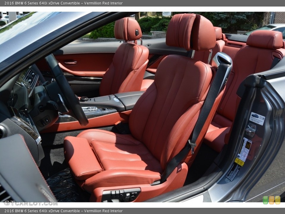 Vermillion Red Interior Front Seat for the 2016 BMW 6 Series 640i xDrive Convertible #114945268