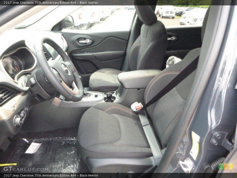 Black Interior Front Seat for the 2017 Jeep Cherokee 75th Anniversary Edition 4x4 #114993699