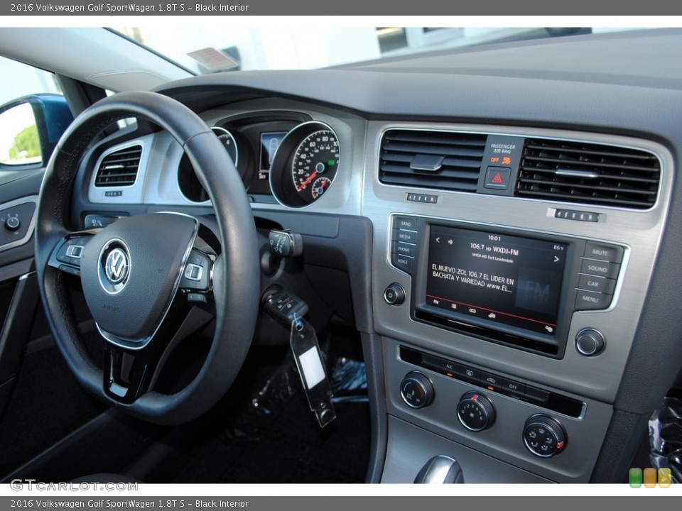 Black Interior Dashboard for the 2016 Volkswagen Golf SportWagen 1.8T S #115002527