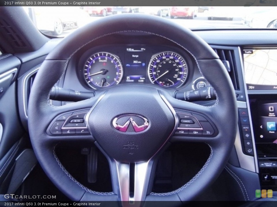 Graphite Interior Steering Wheel for the 2017 Infiniti Q60 3.0t Premium Coupe #115005415