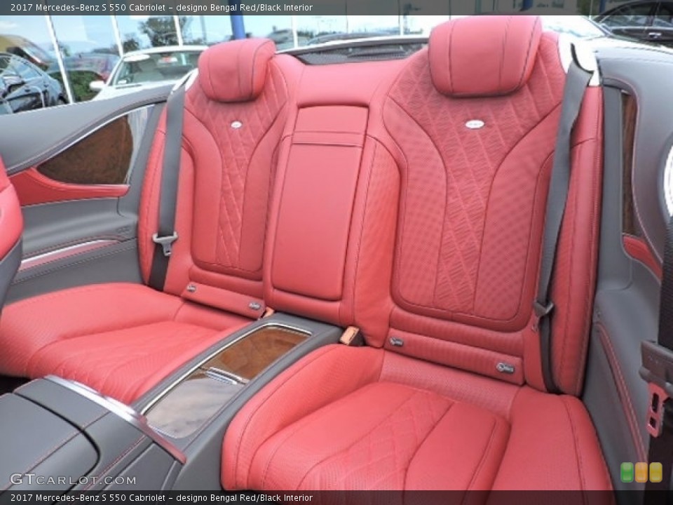 designo Bengal Red/Black Interior Rear Seat for the 2017 Mercedes-Benz S 550 Cabriolet #115005502