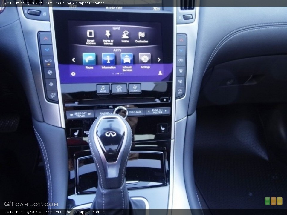 Graphite Interior Controls for the 2017 Infiniti Q60 3.0t Premium Coupe #115005637
