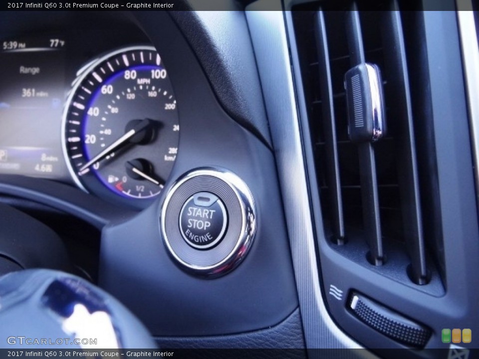 Graphite Interior Controls for the 2017 Infiniti Q60 3.0t Premium Coupe #115005957