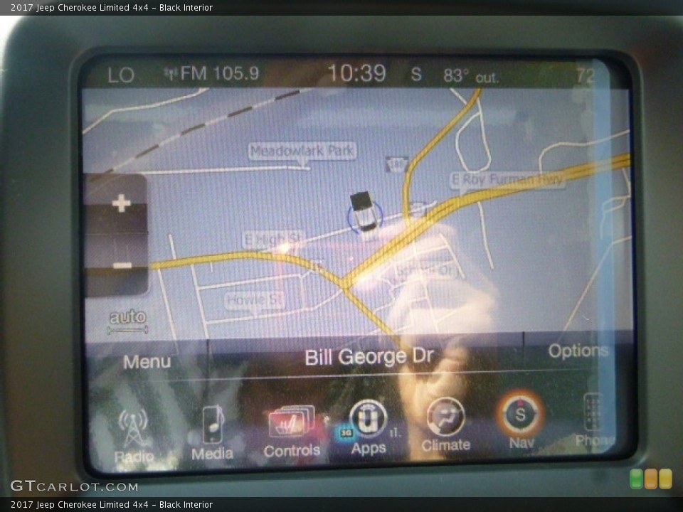 Black Interior Navigation for the 2017 Jeep Cherokee Limited 4x4 #115012309