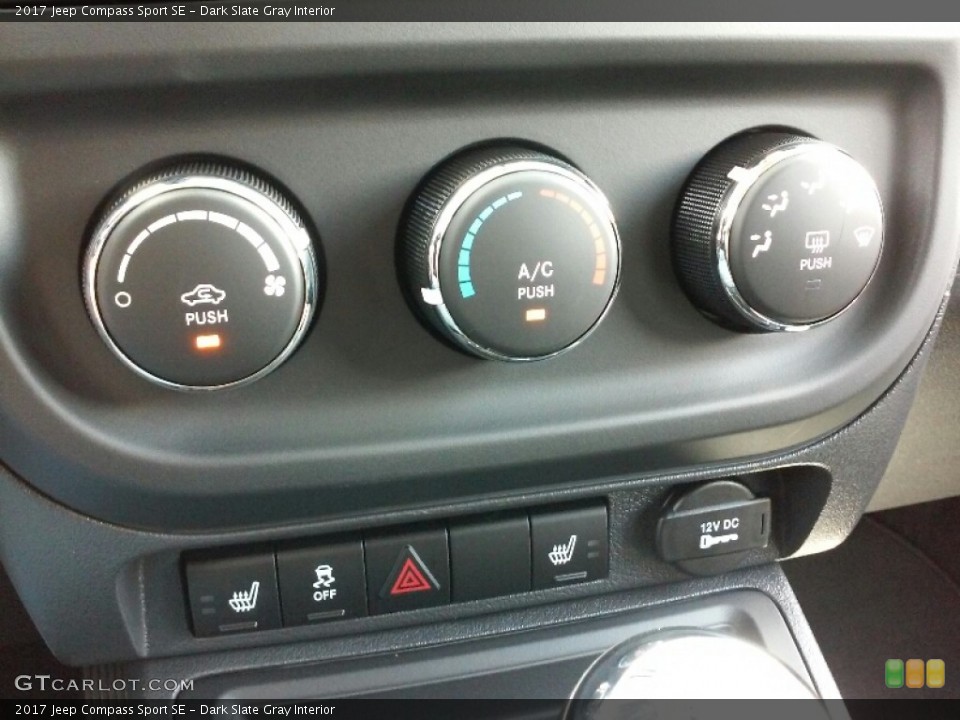 Dark Slate Gray Interior Controls for the 2017 Jeep Compass Sport SE #115017907