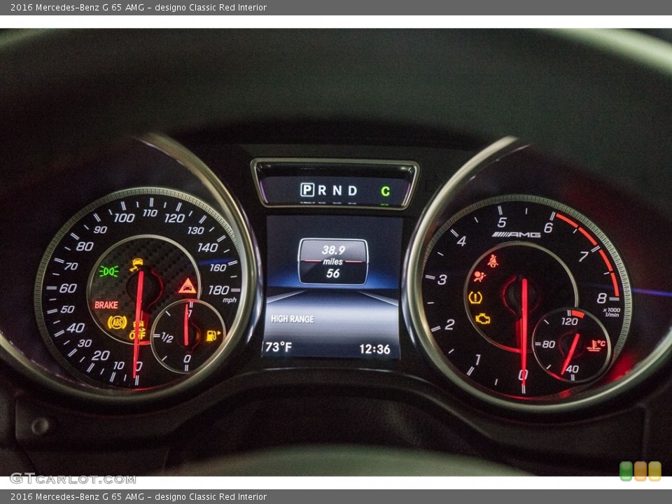 designo Classic Red Interior Gauges for the 2016 Mercedes-Benz G 65 AMG #115036834