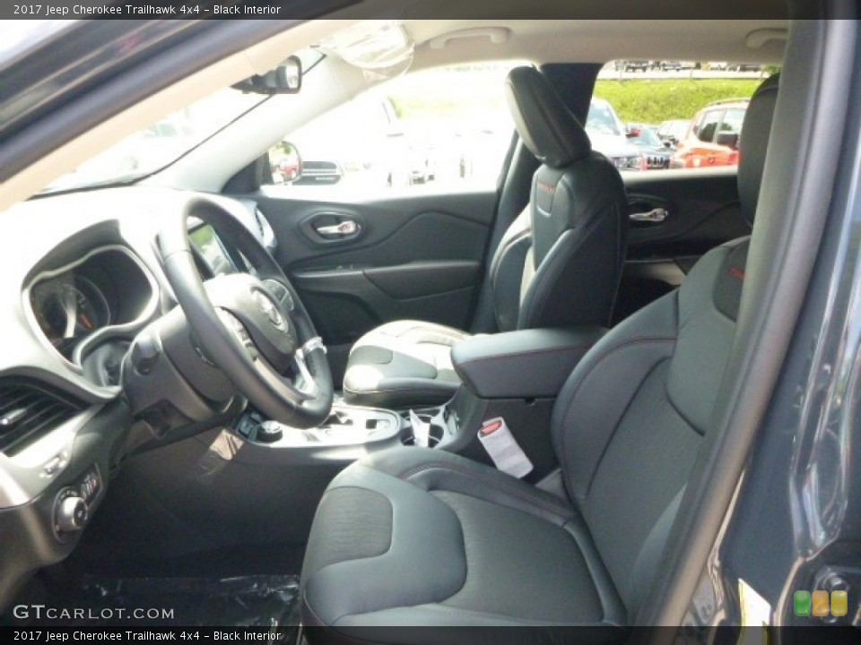 Black Interior Front Seat for the 2017 Jeep Cherokee Trailhawk 4x4 #115040376