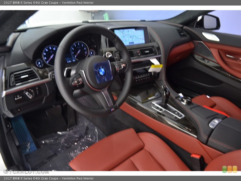 Vermilion Red Interior Prime Interior for the 2017 BMW 6 Series 640i Gran Coupe #115058625