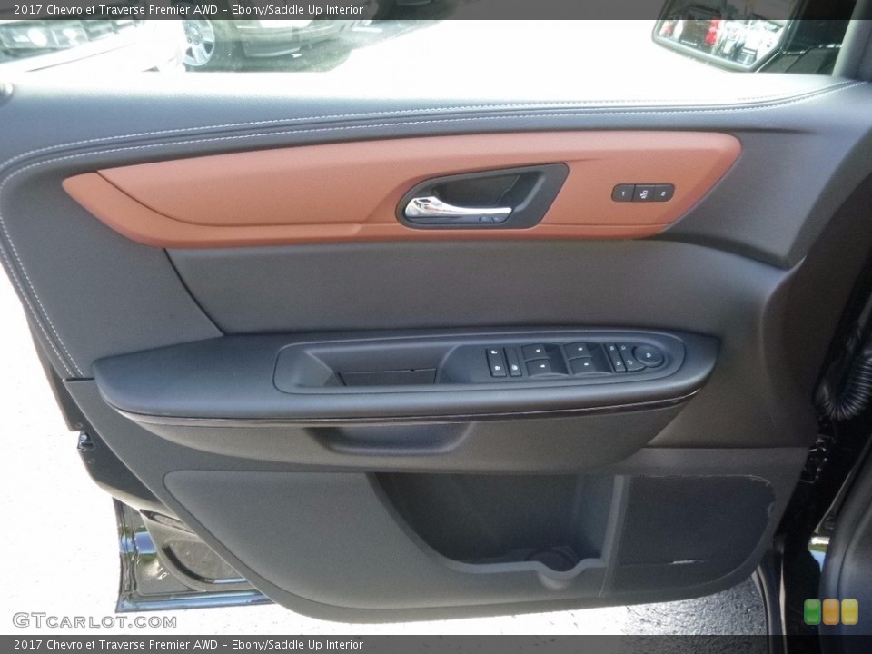 Ebony/Saddle Up Interior Door Panel for the 2017 Chevrolet Traverse Premier AWD #115080113