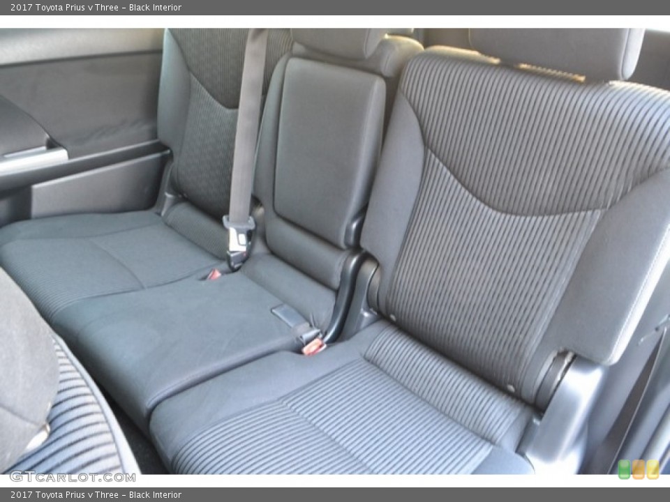 Black Interior Rear Seat for the 2017 Toyota Prius v Three #115098704