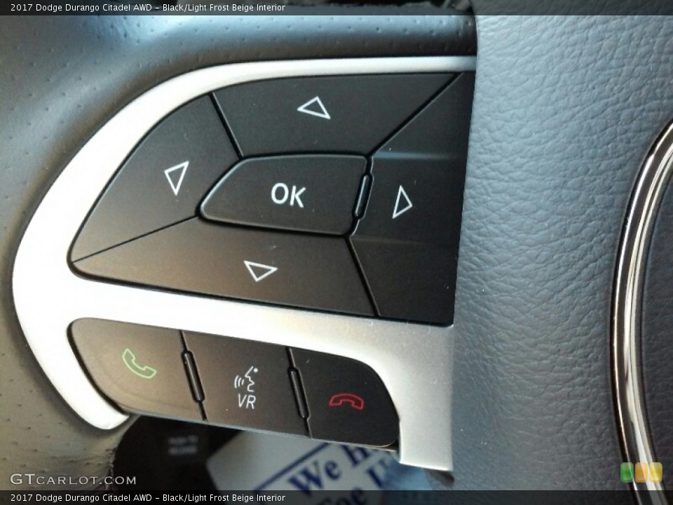 Black/Light Frost Beige Interior Controls for the 2017 Dodge Durango Citadel AWD #115117482