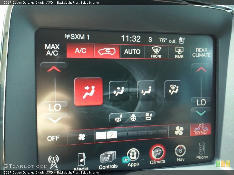 Black/Light Frost Beige Interior Controls for the 2017 Dodge Durango Citadel AWD #115117569