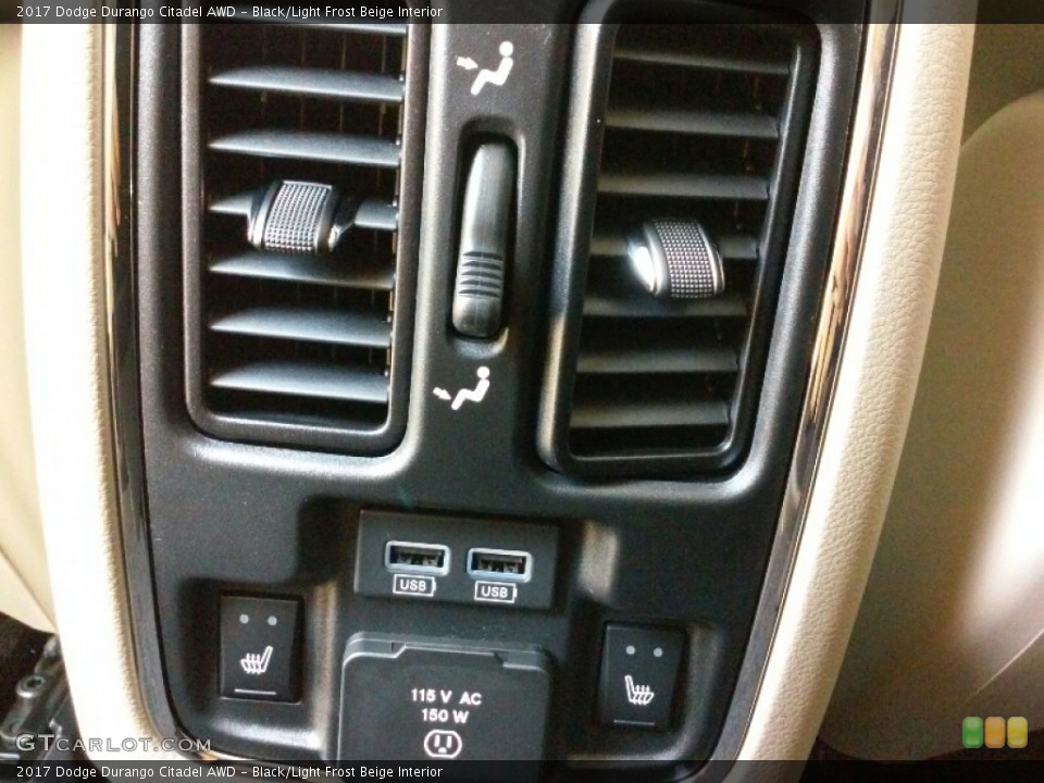 Black/Light Frost Beige Interior Controls for the 2017 Dodge Durango Citadel AWD #115117716