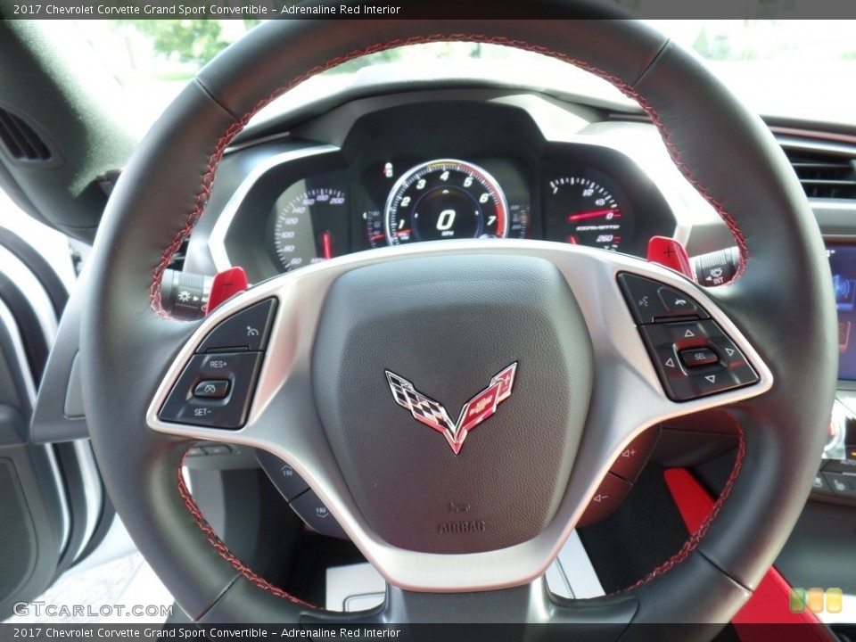 Adrenaline Red Interior Steering Wheel for the 2017 Chevrolet Corvette Grand Sport Convertible #115127774