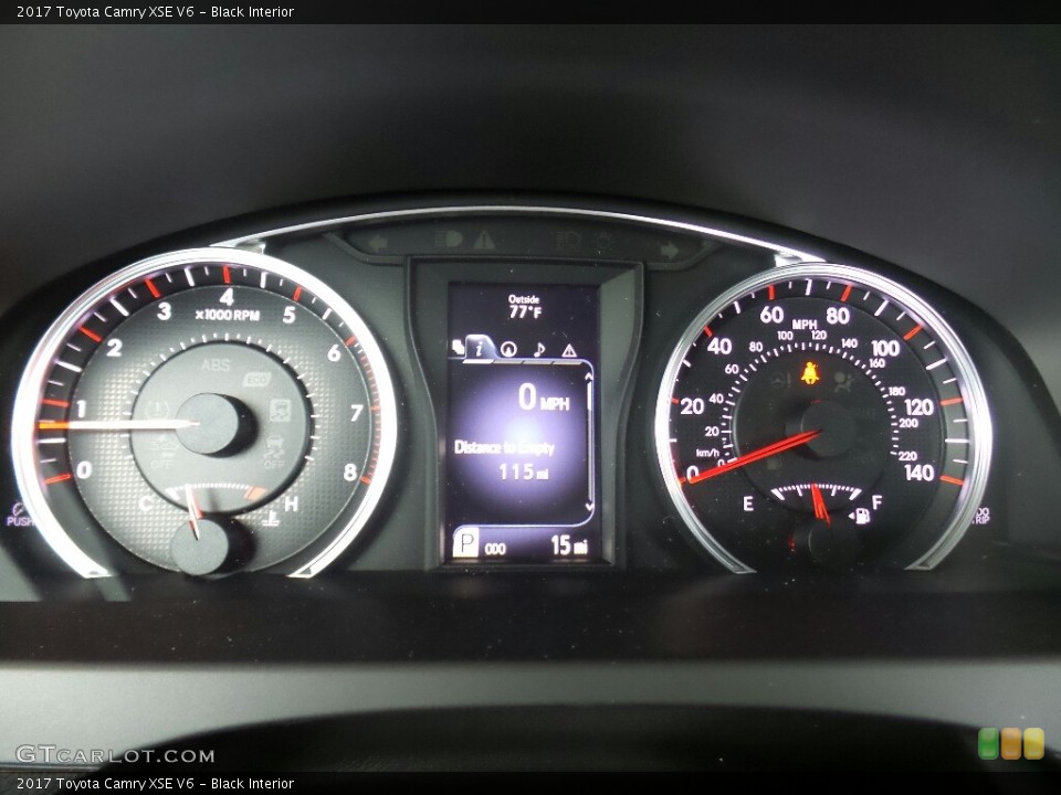 Black Interior Gauges for the 2017 Toyota Camry XSE V6 #115142315
