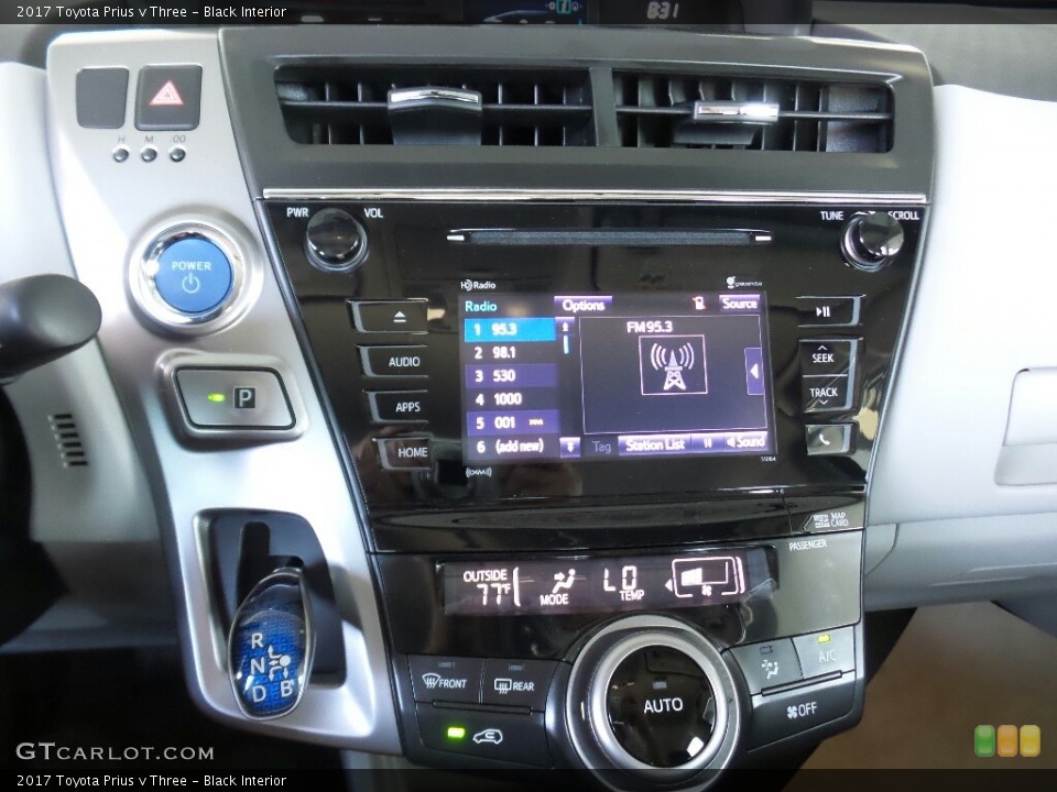 Black Interior Controls for the 2017 Toyota Prius v Three #115176047