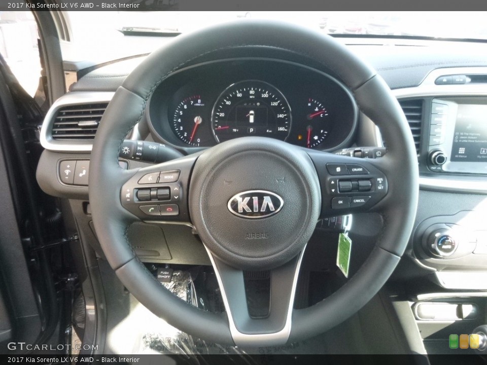 Black Interior Steering Wheel for the 2017 Kia Sorento LX V6 AWD #115185935