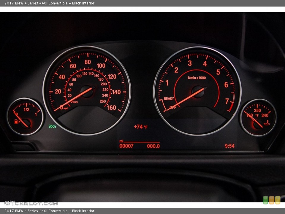 Black Interior Gauges for the 2017 BMW 4 Series 440i Convertible #115203971