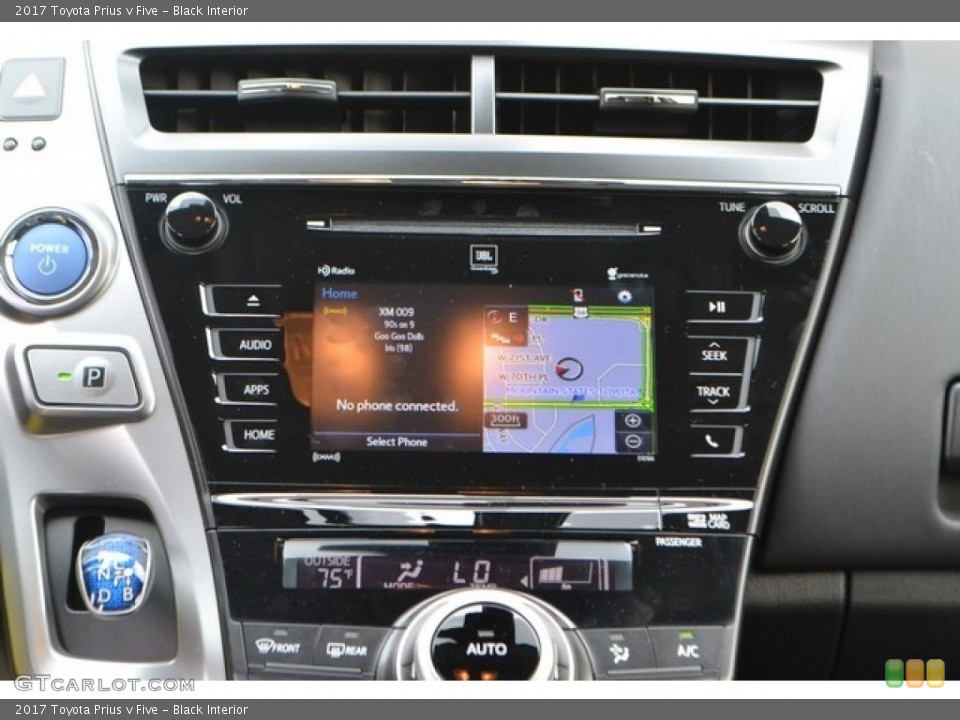 Black Interior Navigation for the 2017 Toyota Prius v Five #115236658