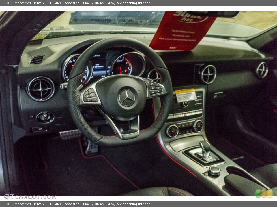 Black/DINAMICA w/Red Stitching Interior Dashboard for the 2017 Mercedes-Benz SLC 43 AMG Roadster #115251325