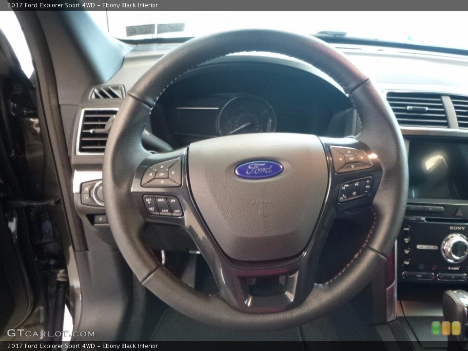 Ebony Black Interior Steering Wheel for the 2017 Ford Explorer Sport 4WD #115272067