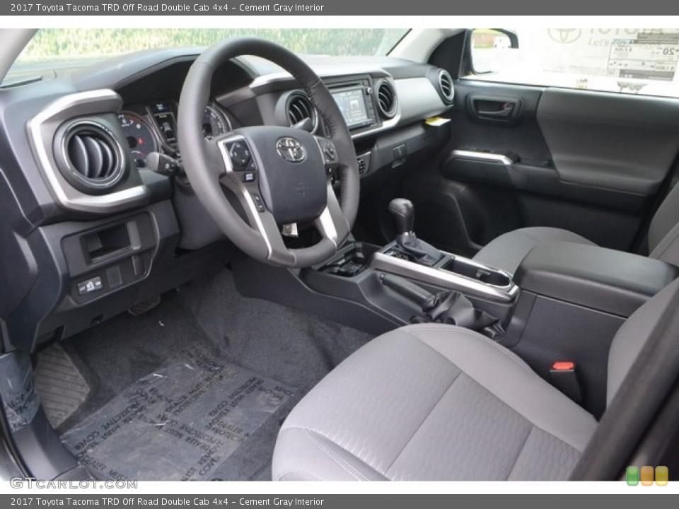 Cement Gray Interior Photo for the 2017 Toyota Tacoma TRD Off Road Double Cab 4x4 #115275670