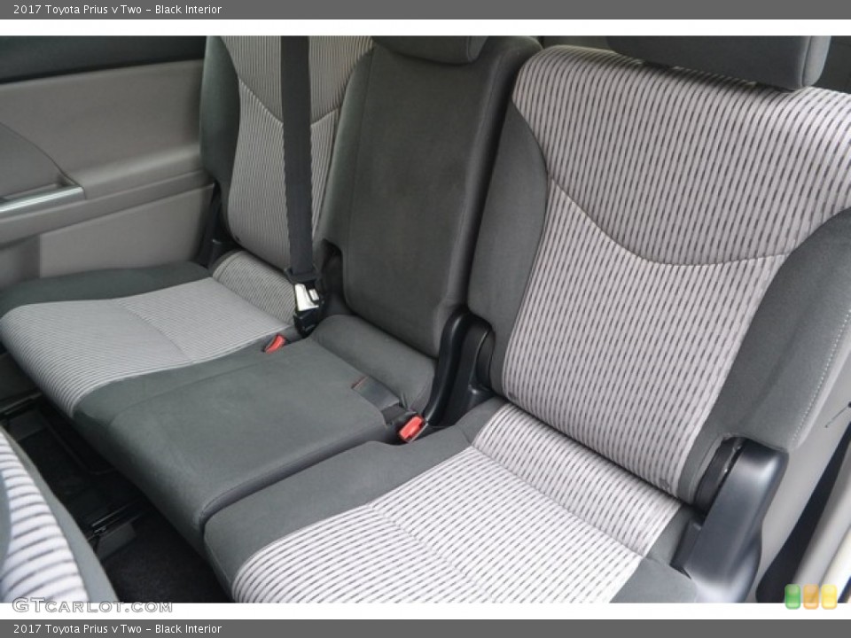 Black Interior Rear Seat for the 2017 Toyota Prius v Two #115276867