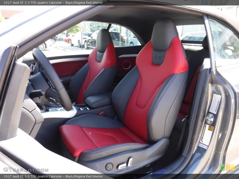 Black/Magma Red Interior Photo for the 2017 Audi S5 3.0 TFSI quattro Cabriolet #115280722