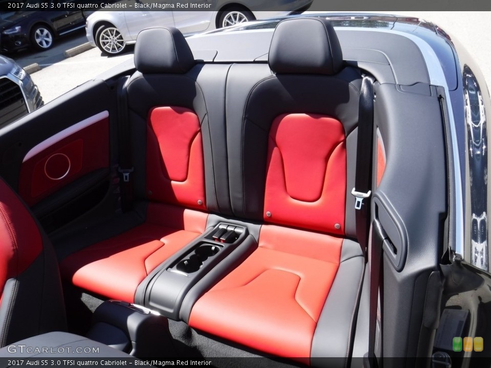 Black/Magma Red Interior Rear Seat for the 2017 Audi S5 3.0 TFSI quattro Cabriolet #115280782