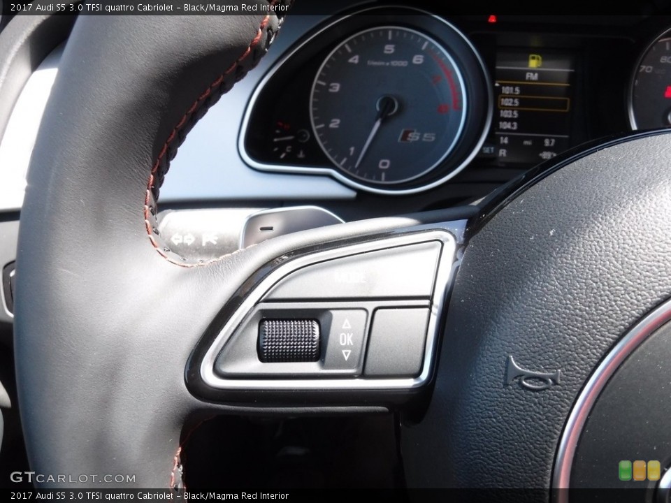 Black/Magma Red Interior Controls for the 2017 Audi S5 3.0 TFSI quattro Cabriolet #115281112