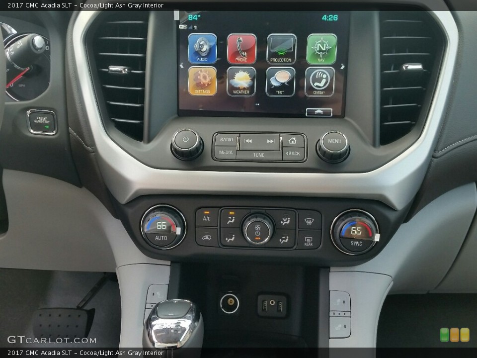 Cocoa/Light Ash Gray Interior Controls for the 2017 GMC Acadia SLT #115286617