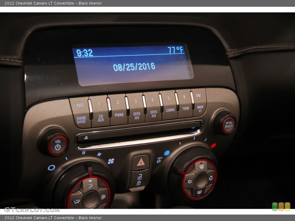 Black Interior Controls for the 2012 Chevrolet Camaro LT Convertible #115294093