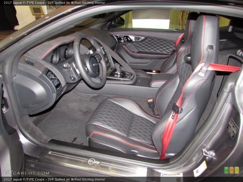 SVR Quilted Jet W/Red Stitching Interior Photo for the 2017 Jaguar F-TYPE Coupe #115309565