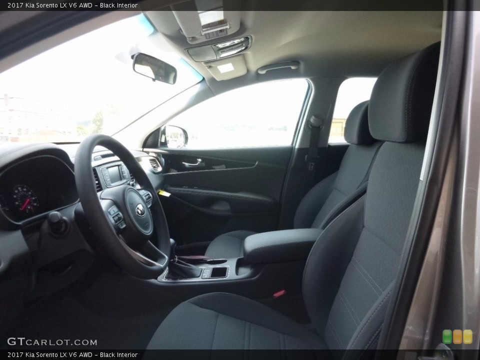 Black Interior Front Seat for the 2017 Kia Sorento LX V6 AWD #115310909