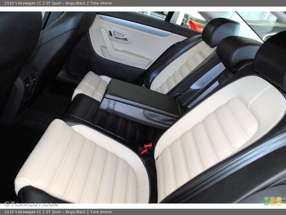 Beige/Black 2 Tone Interior Rear Seat for the 2016 Volkswagen CC 2.0T Sport #115311470