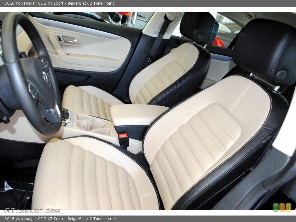 Beige/Black 2 Tone Interior Front Seat for the 2016 Volkswagen CC 2.0T Sport #115311515