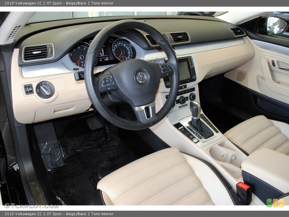 Beige/Black 2 Tone Interior Photo for the 2016 Volkswagen CC 2.0T Sport #115311539