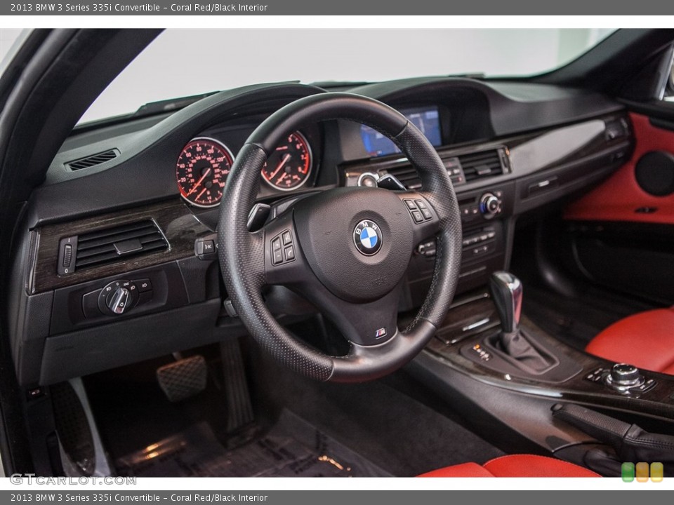 Coral Red/Black Interior Dashboard for the 2013 BMW 3 Series 335i Convertible #115330704