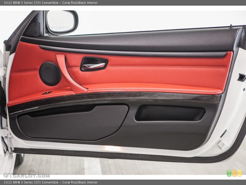 Coral Red/Black Interior Door Panel for the 2013 BMW 3 Series 335i Convertible #115330836