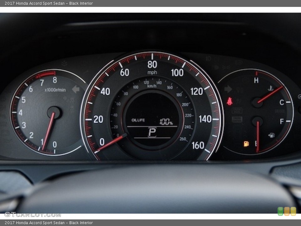 Black Interior Gauges for the 2017 Honda Accord Sport Sedan #115344026