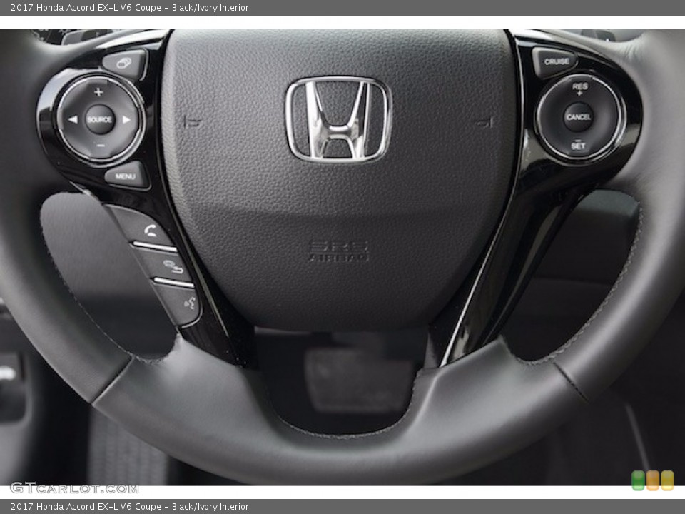 Black/Ivory Interior Steering Wheel for the 2017 Honda Accord EX-L V6 Coupe #115345280