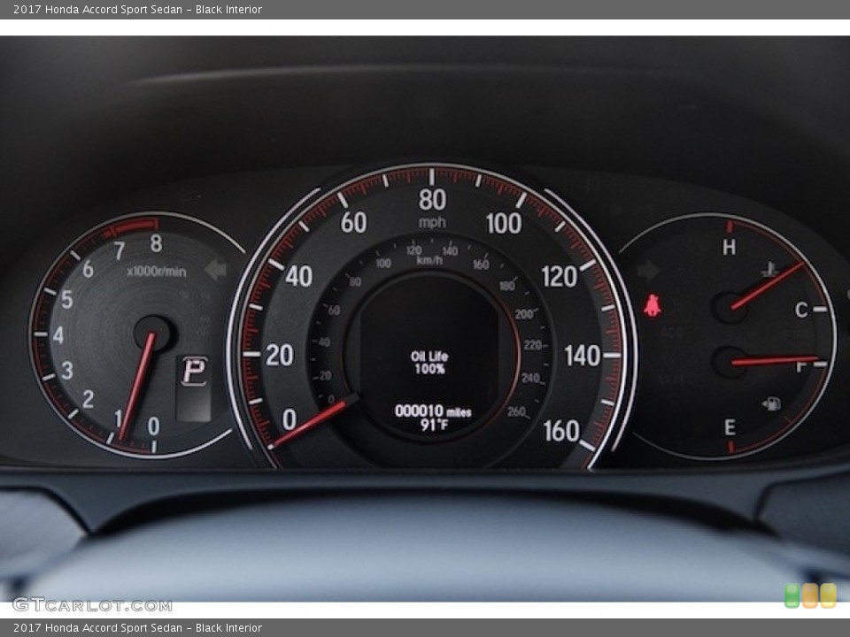 Black Interior Gauges for the 2017 Honda Accord Sport Sedan #115348142