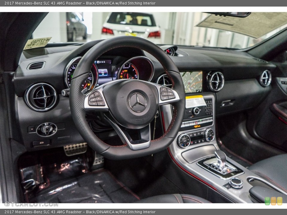 Black/DINAMICA w/Red Stitching Interior Dashboard for the 2017 Mercedes-Benz SLC 43 AMG Roadster #115378917