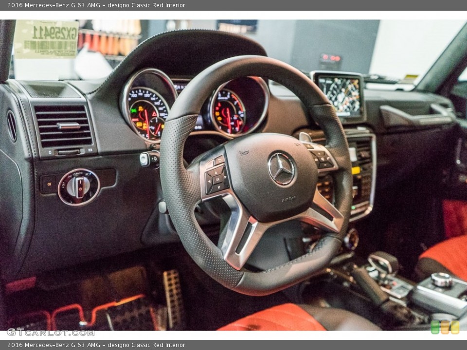 designo Classic Red Interior Steering Wheel for the 2016 Mercedes-Benz G 63 AMG #115381500