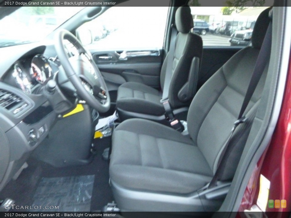 Black/Light Graystone Interior Front Seat for the 2017 Dodge Grand Caravan SE #115383003