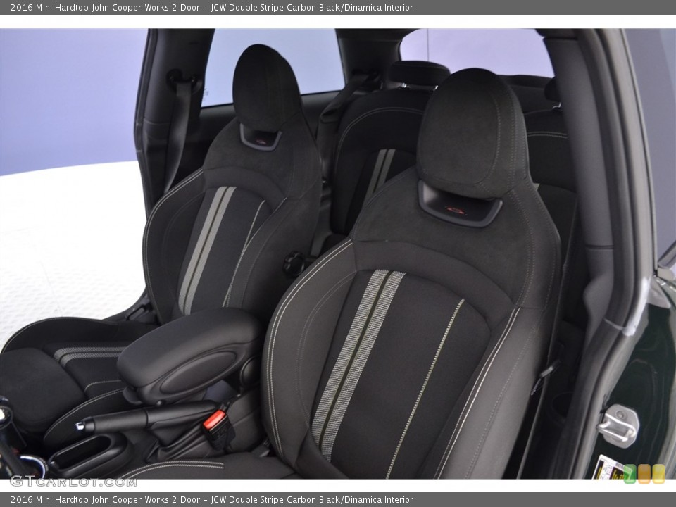 JCW Double Stripe Carbon Black/Dinamica Interior Front Seat for the 2016 Mini Hardtop John Cooper Works 2 Door #115386192